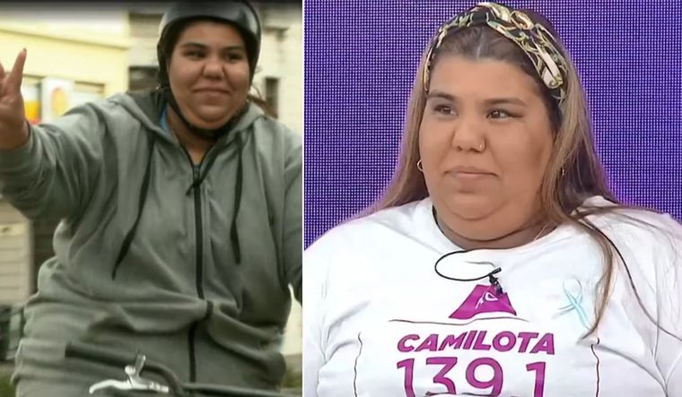 Camila Deniz se cayó de una bicicleta en plena vía pública. Foto: Captura TV