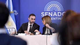 La Senadora Jefa del bloque LLA, Patricia Bullrich, preside la reunión plenaria de las comisiones de Trabajo y Previsión Sicial y de Presupuesto y Hacienda en el salón Azul del Senado de la Nación. La Senadora Jefa del bloque LLA, Patricia Bullrich, preside la reunión plenaria de las comisiones de Trabajo y Previsión Sicial y de Presupuesto y Hacienda en el salón Azul del Senado de la Nación.