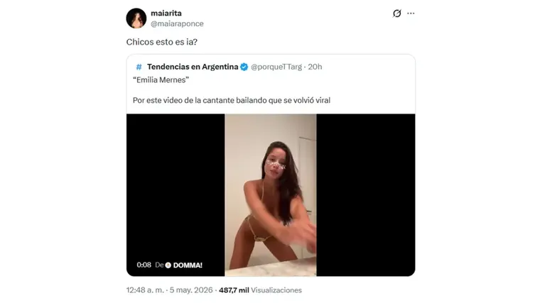 La sospecha de Inteligencia Artificial fue descartada tras comprobarse que el clip pertenece a los archivos de la cantante. La sospecha de Inteligencia Artificial fue descartada tras comprobarse que el clip pertenece a los archivos de la cantante.