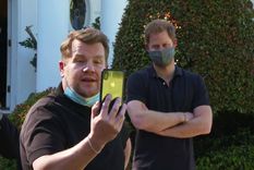 James Corden junto al príncipe Harry.