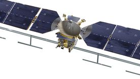 La Nasa reveló este modelo artístico conceptual de la sonda espacial Europa Clipper. Foto Nasa