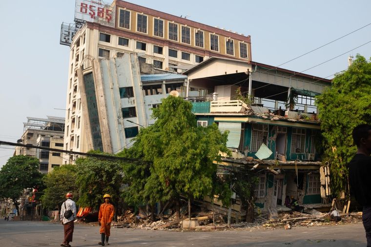 El terremoto causó estragos en Myanmar Foto: EFE