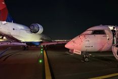 Así quedaron los aviones tras el choque en el aeropuerto.&nbsp;