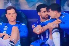 La pelea entre dos futbolistas del Real Valladolid en la goleada en contra ante el Getafe. Foto: Captura ESPN