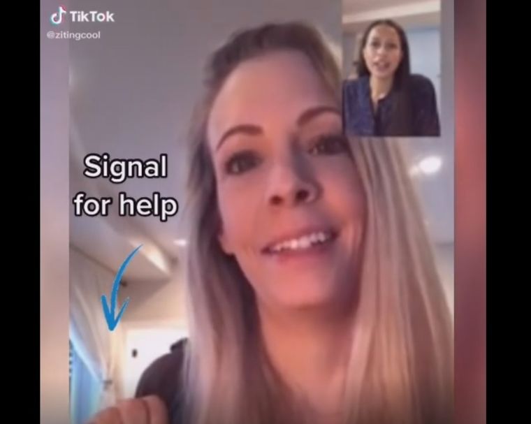 En TikTok se popularizaron las señales de auxilio