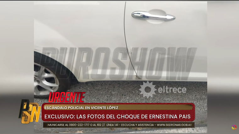 El auto al que impactó Ernestina Pais. El auto al que impactó Ernestina Pais.