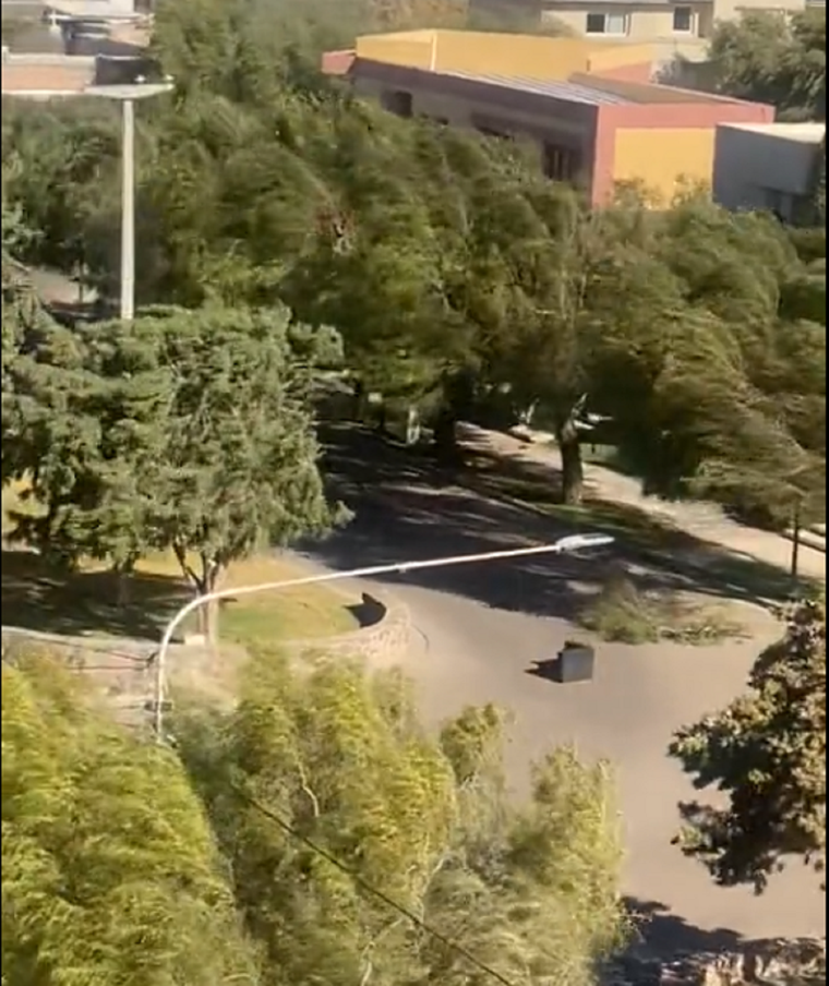 Un sillón salió volando por el Zonda. Foto: Captura de pantalla.