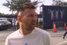 La queja de Messi en su llegada al Hard Rock Stadium. Foto: Captura