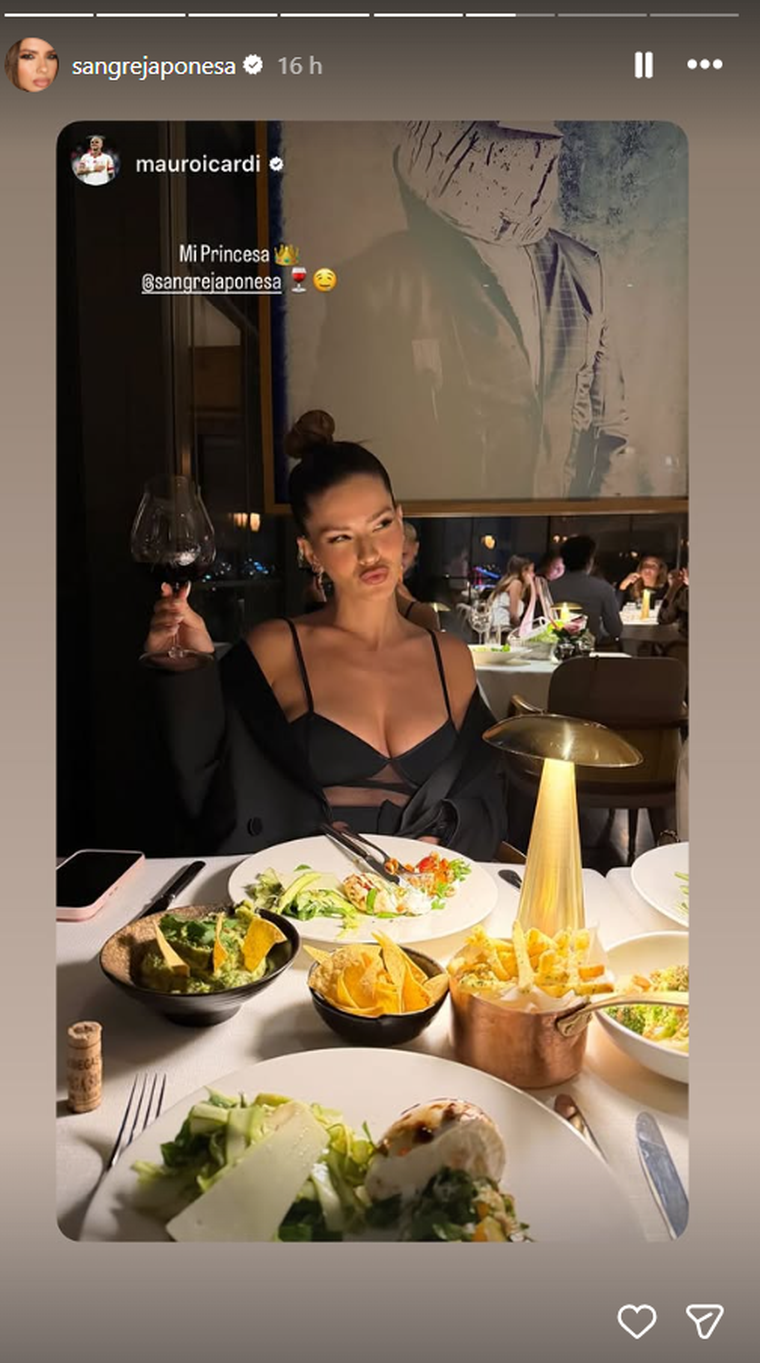 La publicación de Mauro Icardi con la que presumió a la China Suárez. Foto: Instagram / @sangrejaponesa. La publicación de Mauro Icardi con la que presumió a la China Suárez. Foto: Instagram / @sangrejaponesa. 