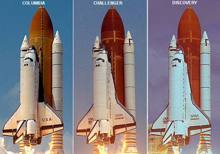 Los tres primeros transbordadores. Foto: Nasa / Wikipedia