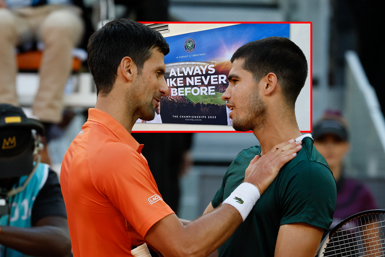 Djokovic, Alcaraz y la publicidad de la discordia en Wimbledon Foto: EFE