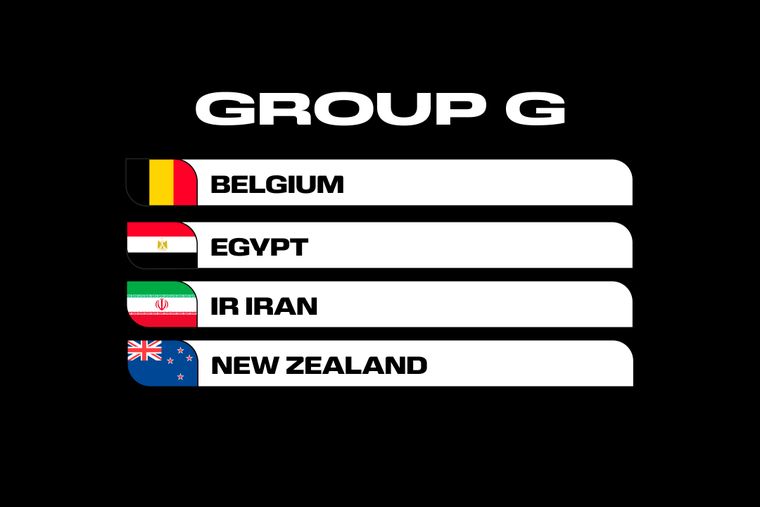 Irán quedó emparejado en el Grupo G junto con Bélgica, Egipto y Nueva Zelanda. Irán quedó emparejado en el Grupo G junto con Bélgica, Egipto y Nueva Zelanda.