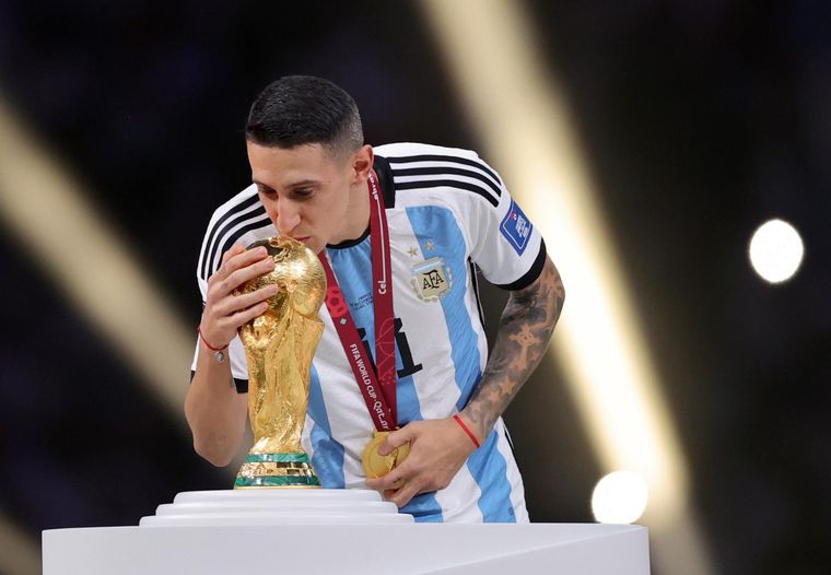 Di María recordó la obtención de la Copa del Mundo. Foto: EFE