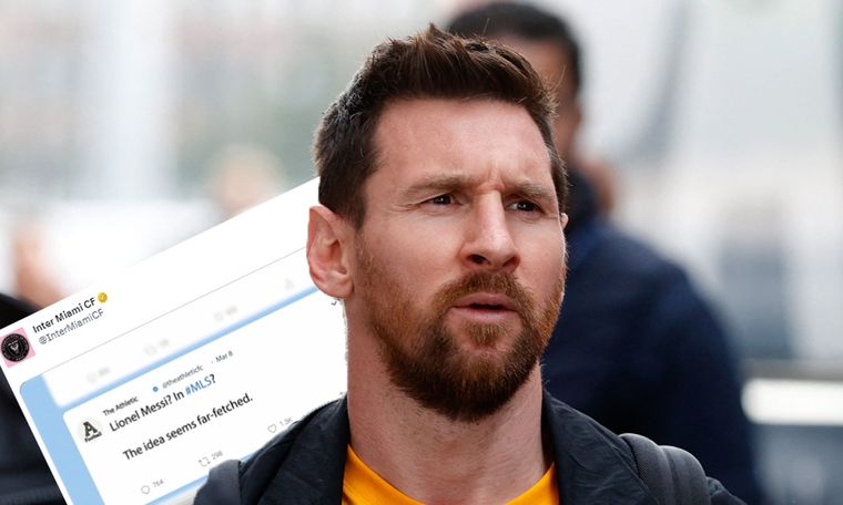 Messi y el tuit publicado por el Inter de Miami.