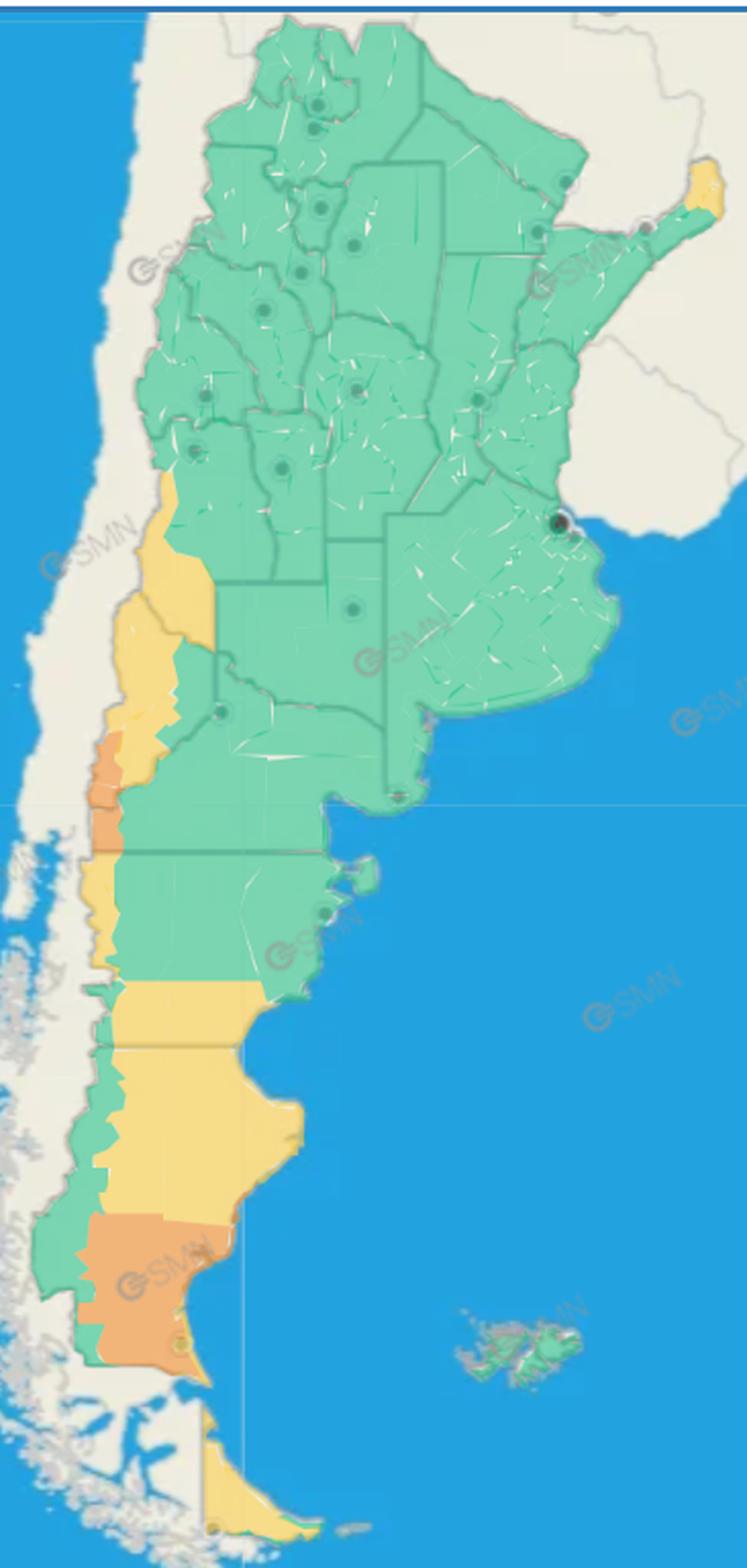 Así estará el tiempo en Argentina. Así estará el tiempo en Argentina.