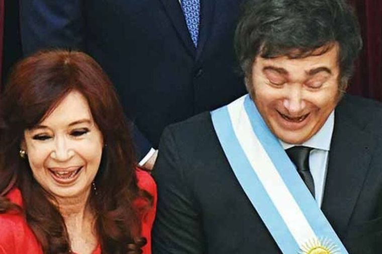 Cristina Kirchner se burló de Javier Milei. Foto: NA.