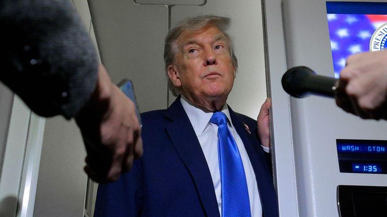 Trump habló con la prensa al retirarse de la reunión del G7 en Canadá.