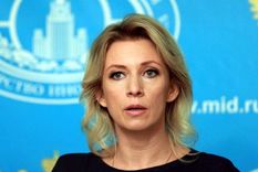 María Zajarova, de Exteriores de Rusia, habló sobre las sanciones de la Unión Europea. Foto: Efe&nbsp;