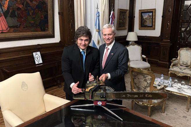Javier Milei y José Antonio Kast en Casa Rosada