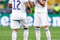 Marcelo y Benzema celebran la goleada del Madrid. Foto: @realmadrid