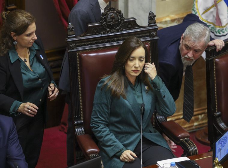 Victoria Villarruel en plena sesión del Senado. Foto: Noticias Argentinas