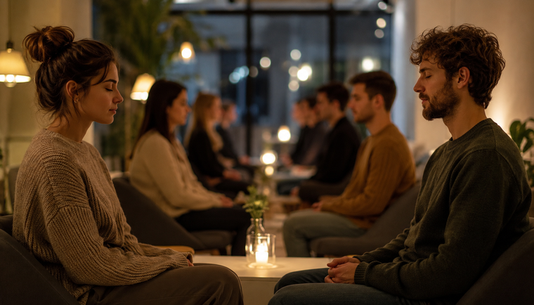 El &nbsp;silent dating es la nueva tendencia para conocer a una pareja. (Imagen creada con IA).