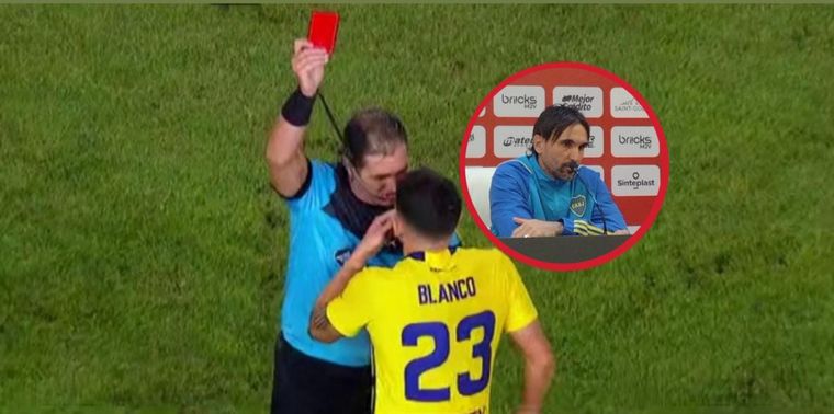 Martínez y su opinión sobre la roja a Lautaro Blanco.