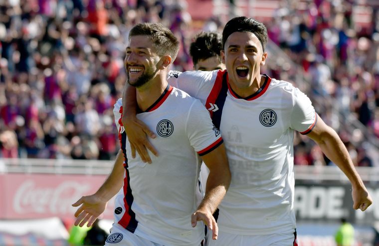 Vietto y Cuello, los goleadores de San Lorenzo en el triunfazo ante Estudiantes (RC) por la fecha 6.&nbsp;