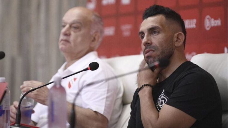 Tevez, Grindetti y una nueva inhibición para el Rojo. Foto: @Independiente