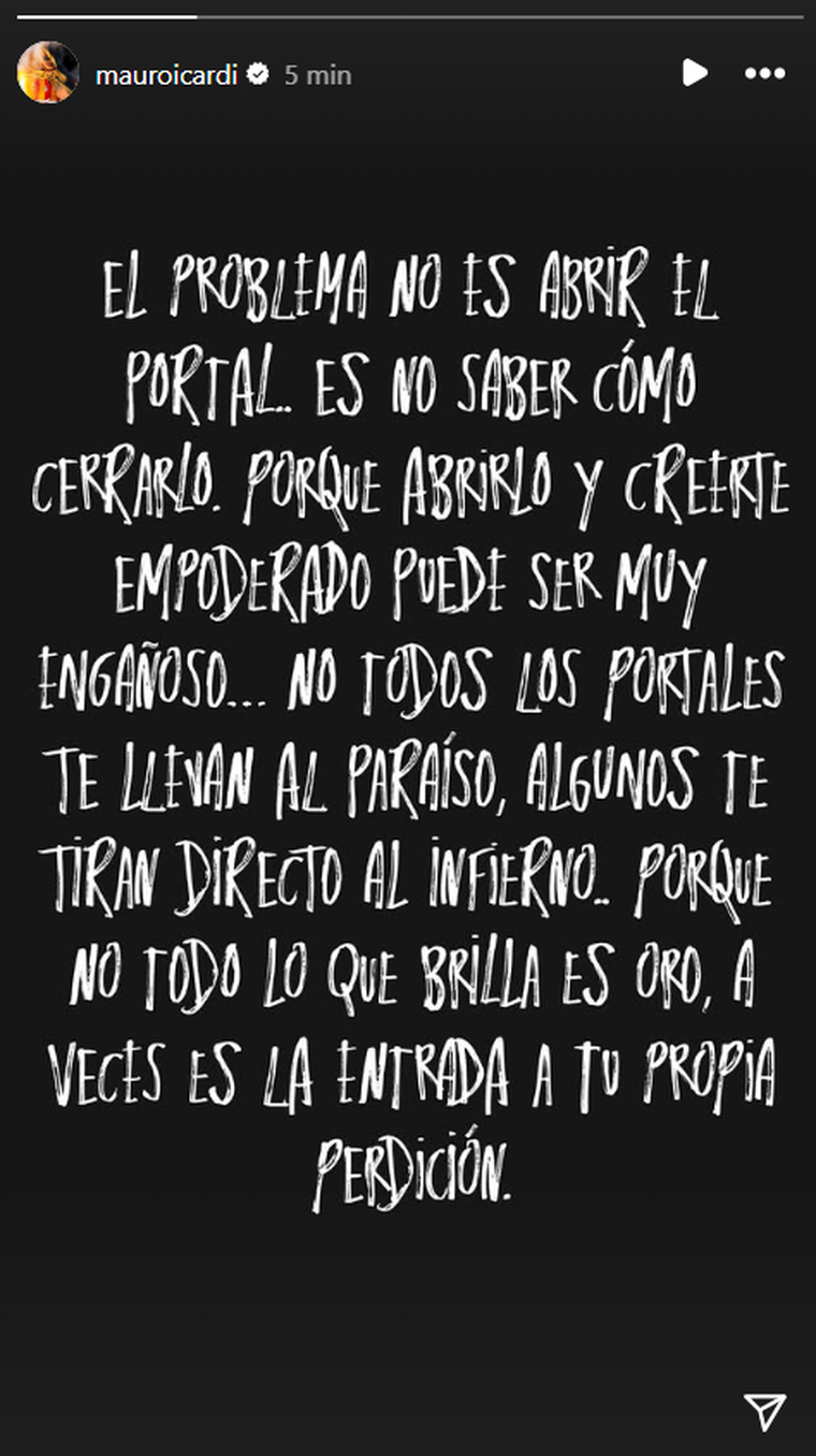 La publicación de Mauro Icardi. Foto: captura de pantalla Instagram/ @mauroicardi. La publicación de Mauro Icardi. Foto: captura de pantalla Instagram/ @mauroicardi.