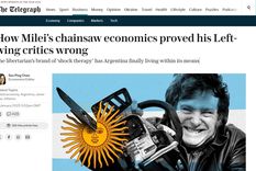 El fenómeno barrial libertario llegó a uno de los diarios conservadores más importantes de Inglaterra. Foto: Captura de pantalla artículo en The Telegraph.