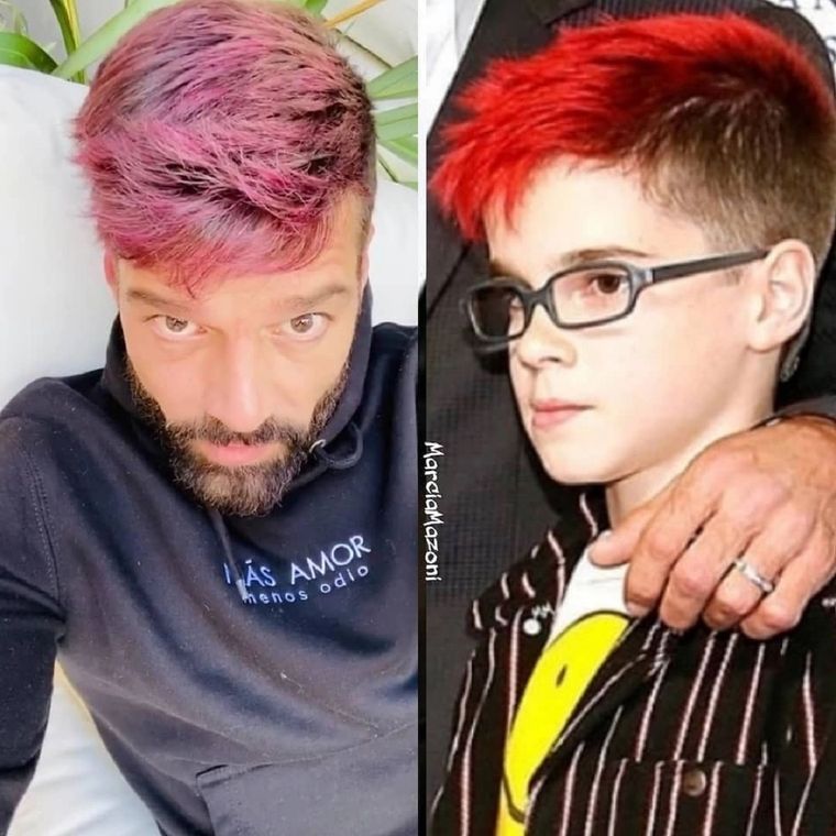 Ricky y Valentino, con looks parecidos.