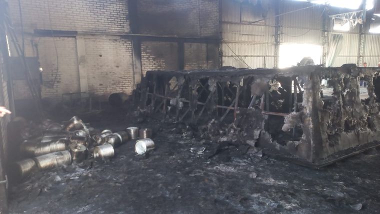 Así quedaron las instalaciones tras el incendio Foto: Ministerio de Seguridad