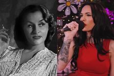 La Joaqui cantó uno de los temas más conocidos de Tita Merello, Se dice de mí. Foto: X @BsAs_recuerdo/ Captura de pantalla Youtube Esto es ¡FA!.