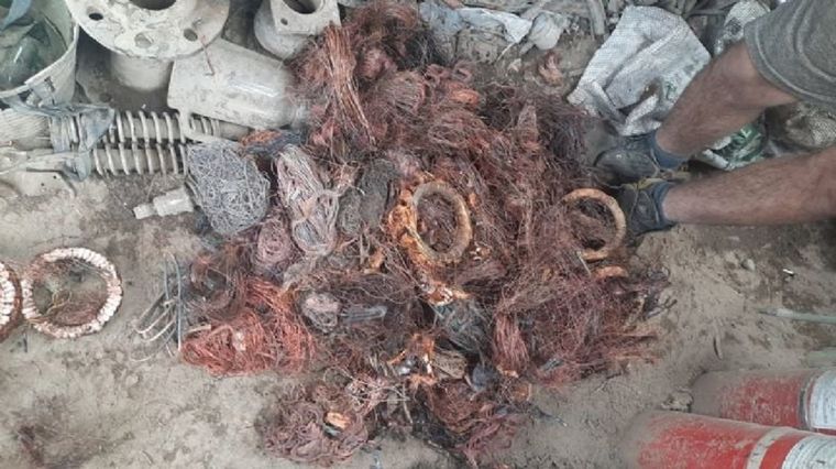 Cobre robado y secuestrado Foto: Ministerio de Seguridad