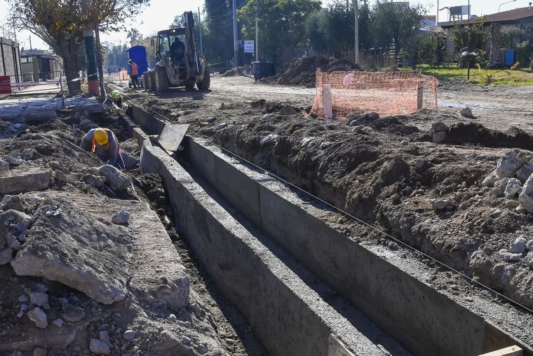Obras en la calle Urquiza de Guaymallén