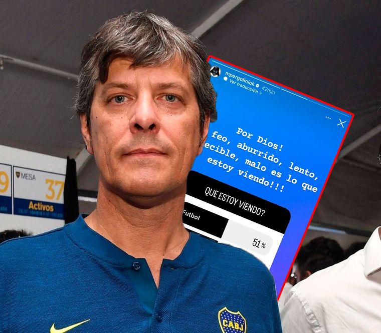 Pergolini fue irónico en Instagram en medio de la derrota de Boca ante Banfield.