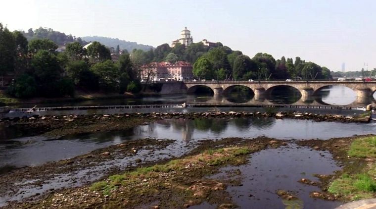El Po es el río más largo y caudaloso de Italia y así luce hoy. Foto: LaStampa.