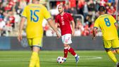 Christian Eriksen, minutos antes de su colapso en el amistoso de Dinamarca ante Ucrania.