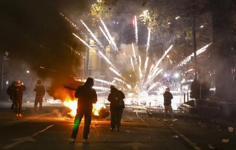 Continúan las protestas en Georgia. Foto: EFE