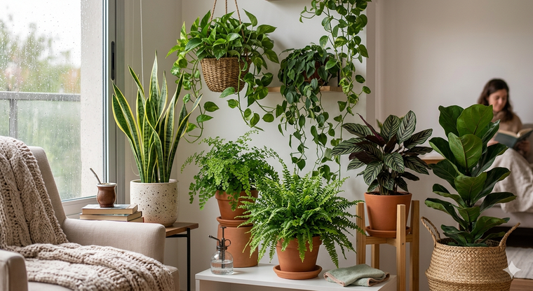 Las mejores plantas para el interior en invierno. Fuente: IA Gemini.