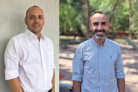 Los docentes Manuel Cuervo (FCPyS) y Damián Berridy (FCEN), precandidatos al Rectorado para estas elecciones en la UNCuyo, alguno de ellos busca integrar la fórmula de oposición 2026. El 9 de junio serán las elecciones en la UNCuyo. Los docentes Manuel Cuervo (FCPyS) y Damián Berridy (FCEN), precandidatos al Rectorado para estas elecciones en la UNCuyo, alguno de ellos busca integrar la fórmula de oposición 2026. El 9 de junio serán las elecciones en la UNCuyo.