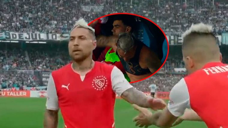 La bronca de Batallini al salir en el clásico de Avellaneda.