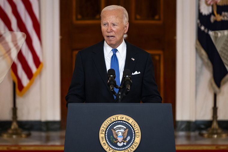 Joe Biden renunció este domingo a su reelección presidencial en los Estados Unidos Foto: EFE