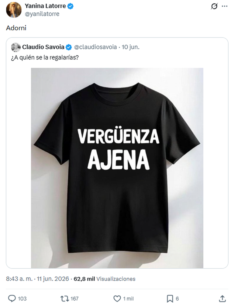 La conductora sin filtro contra Manuel Adorni. La conductora sin filtro contra Manuel Adorni.
