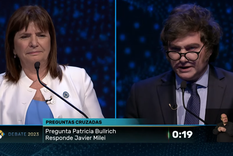 Patricia Bullrich y Javier Milei durante el debate Foto: Captura de pantalla