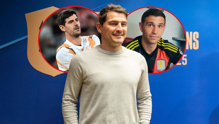 Iker Casillas habló sobre Dibu y referenció a Courtois. Foto: EFE y Aston Villa