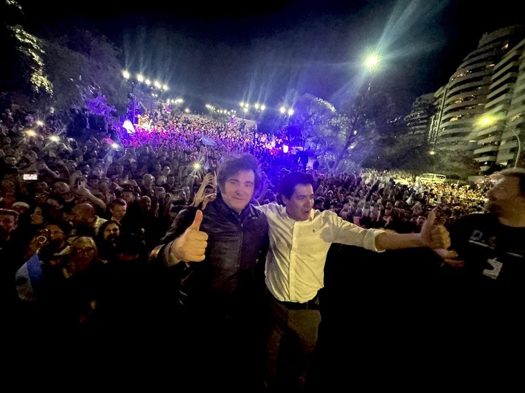 Javier Milei durante la inauguración de la campaña nacional de La Libertad Avanza en Córdoba.