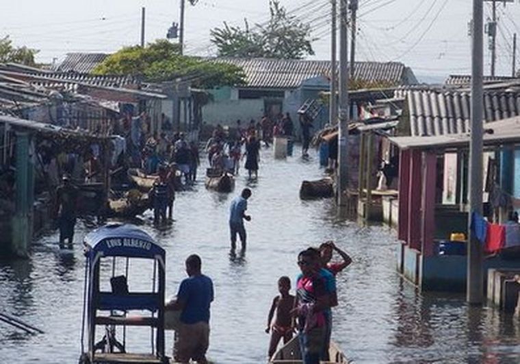 Pueblo Viejo totalmente inundado por las constantes lluvias.