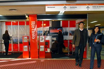 MDZol | Stand de Río Tinto, uno de los desarrollos mineros destacados esta mañana por el ministro Francisco Pérez. Foto: Nacho Gaffuri / MDZ